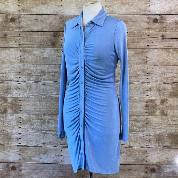 Cotton On Large Womens Slinky Dress Light Blue - Picture 3 of 9